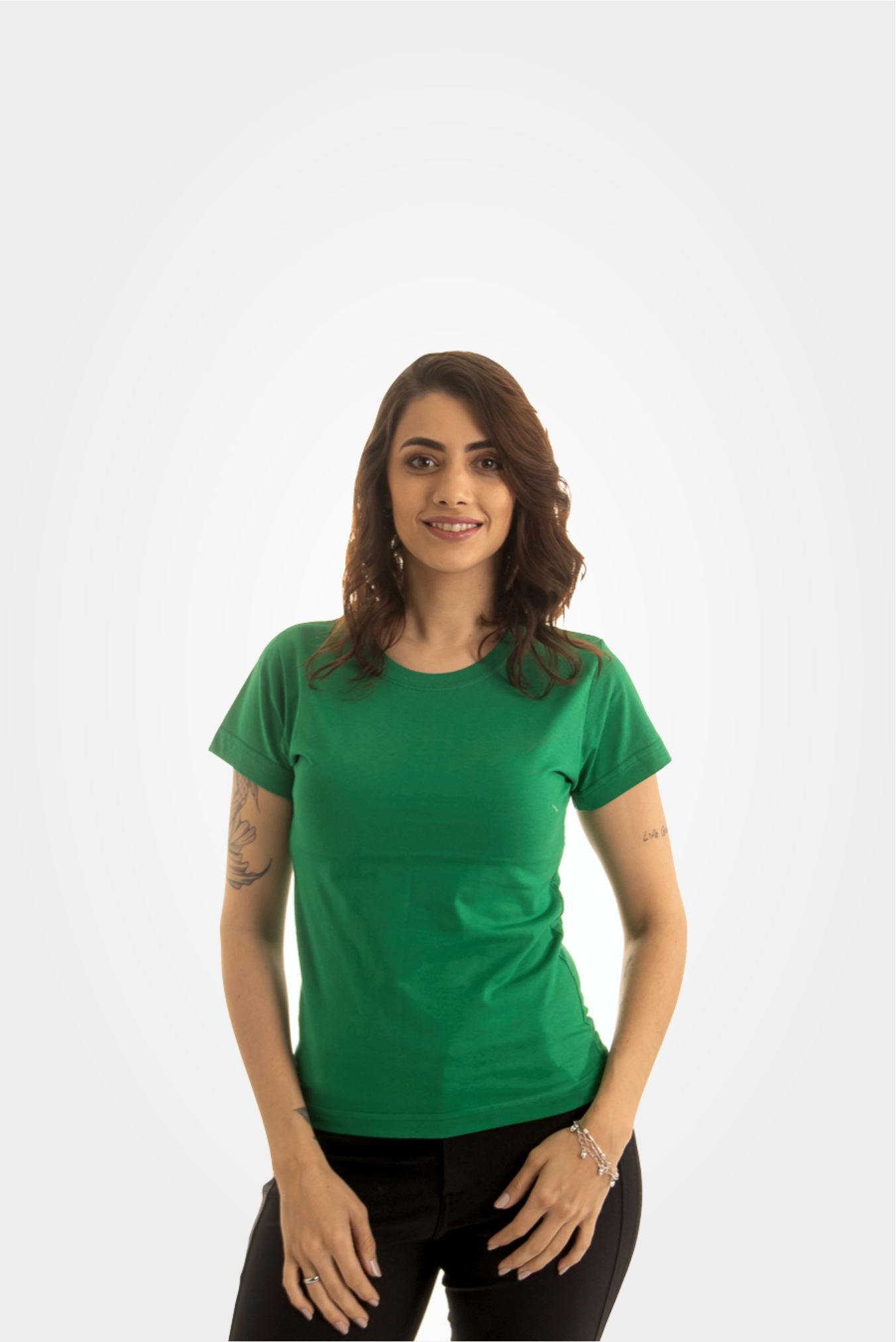 Baby look verde bandeira 100% algodão