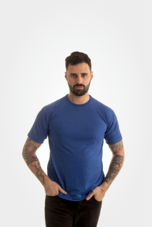 Camiseta azul royal 100% algodão