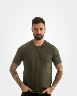 Camiseta verde musgo 100% algodão