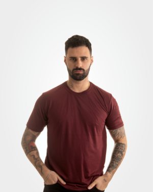 Camiseta bordô 100% algodão