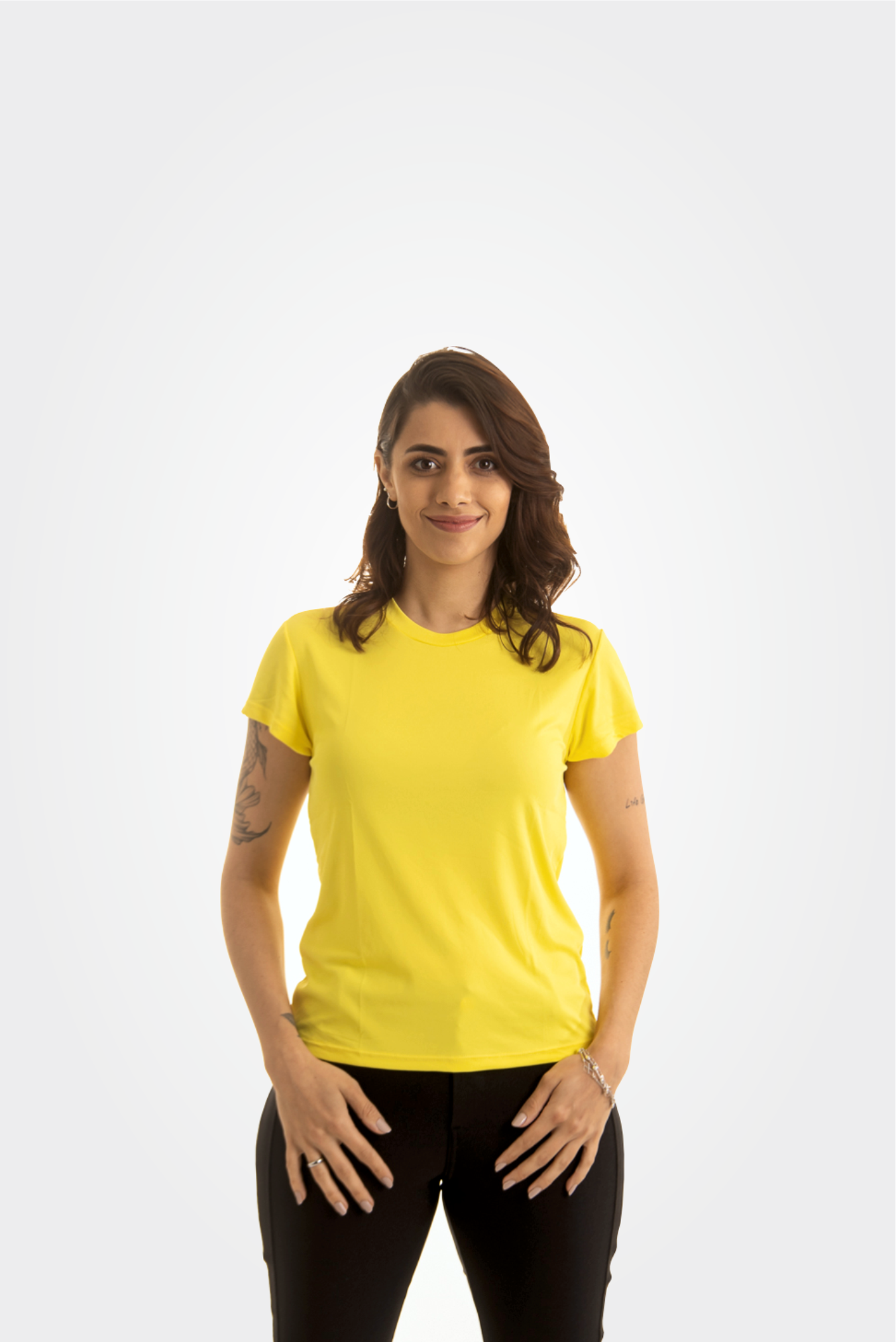 Baby look amarelo 100% algodão