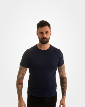 Camiseta azul marinho 100% algodão