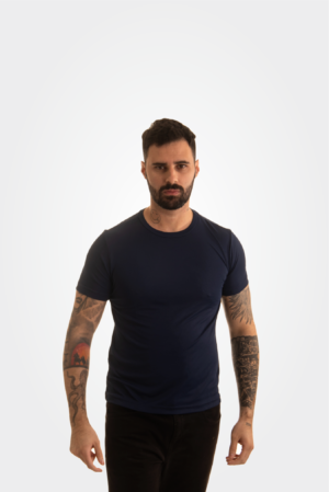 Camiseta azul marinho 100% algodão