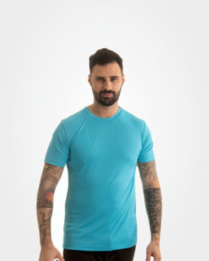 Camiseta azul turquesa 100% algodão