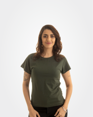 Baby look verde musgo 100% algodão