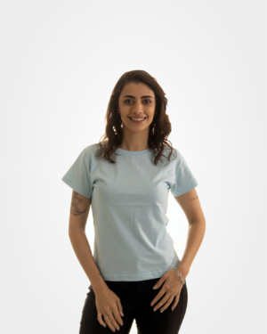 Baby look azul bebê 100% algodão
