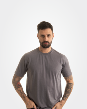 Camiseta cinza chumbo 100% algodão