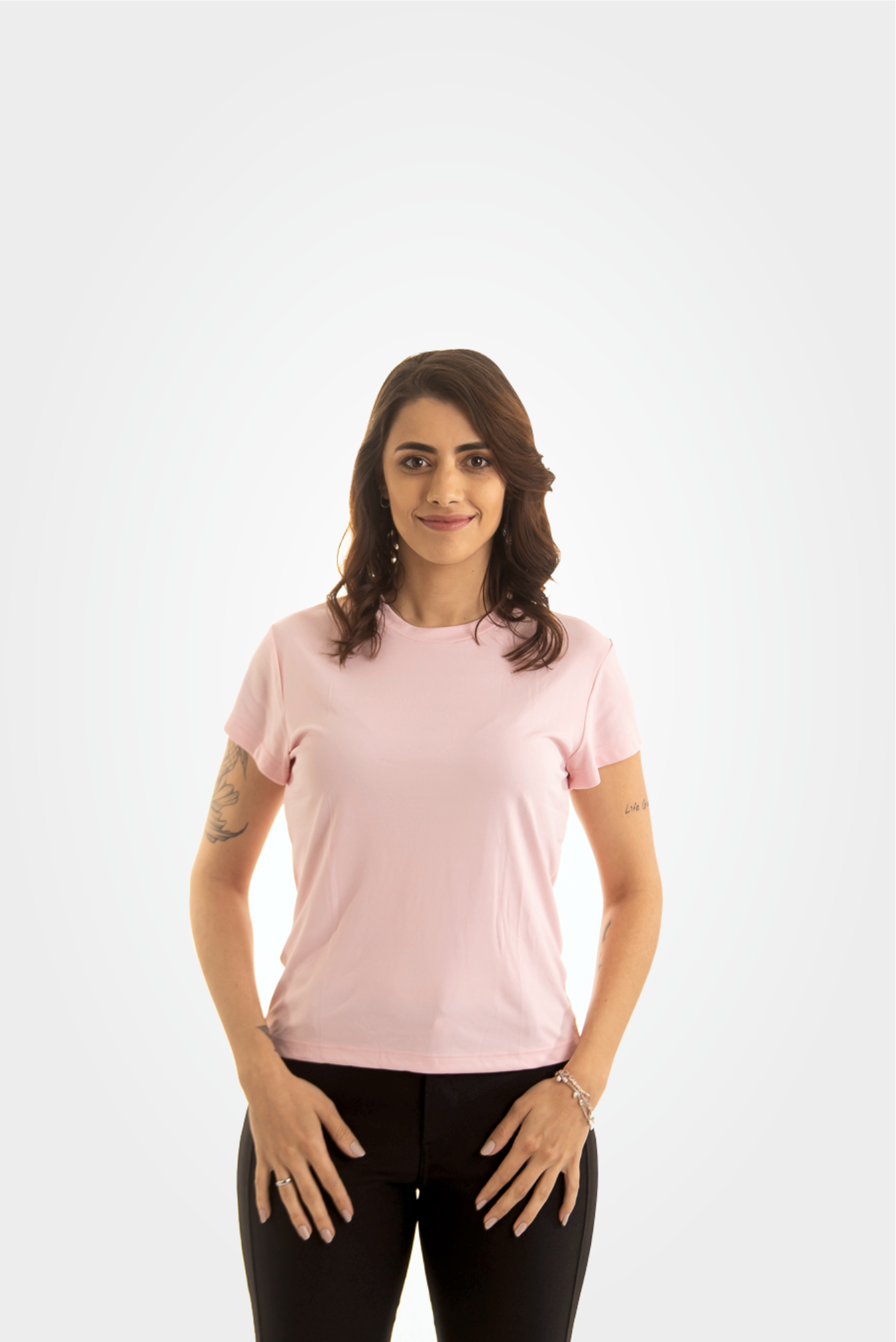 Baby look rosa bebê 100% algodão